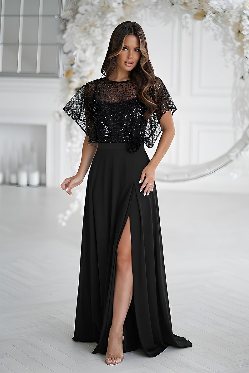  Long dress model 219685 Bicotone 